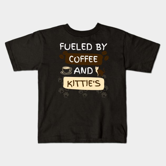 Fueled by Coffee and Kitties Kids T-Shirt by jackofdreams22